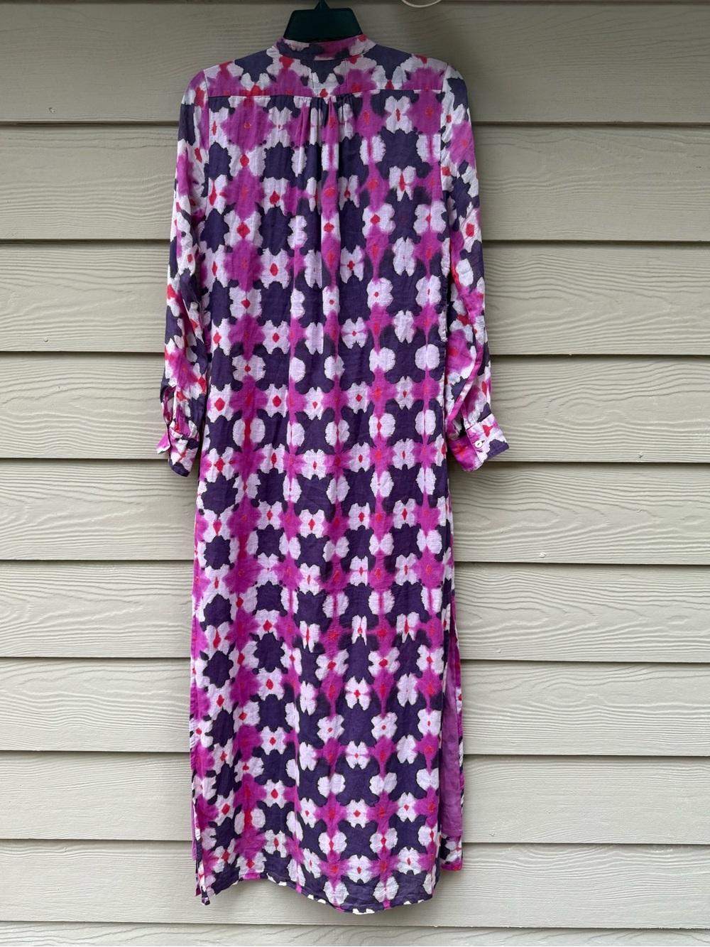 Banjanan Long Sleeve Floral Print Maxi Dress in Pink & Purple - Picture 9 of 12